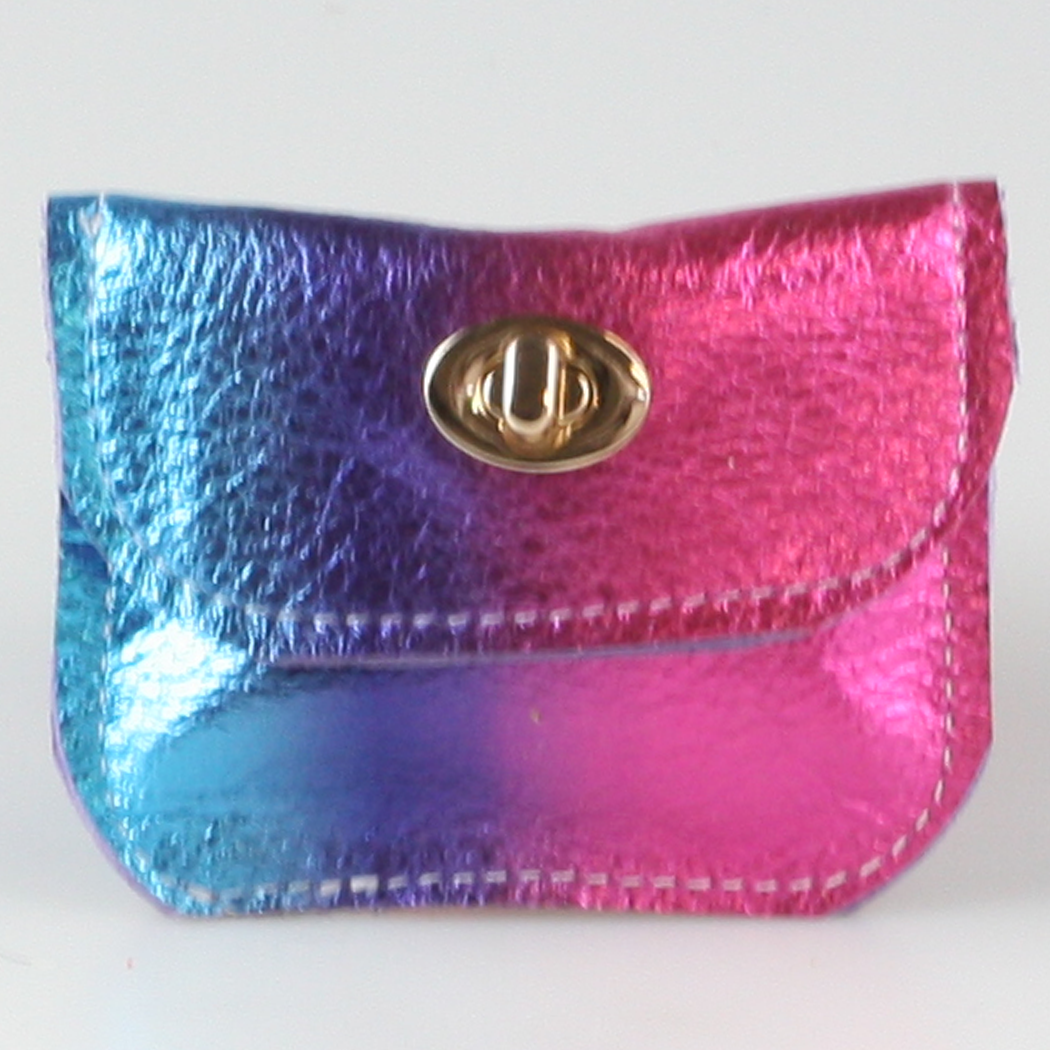 The Turnlock Metallic Leather Wallets: 3 sizes!: Gunmetal / Hamilton: 8"x4.5"