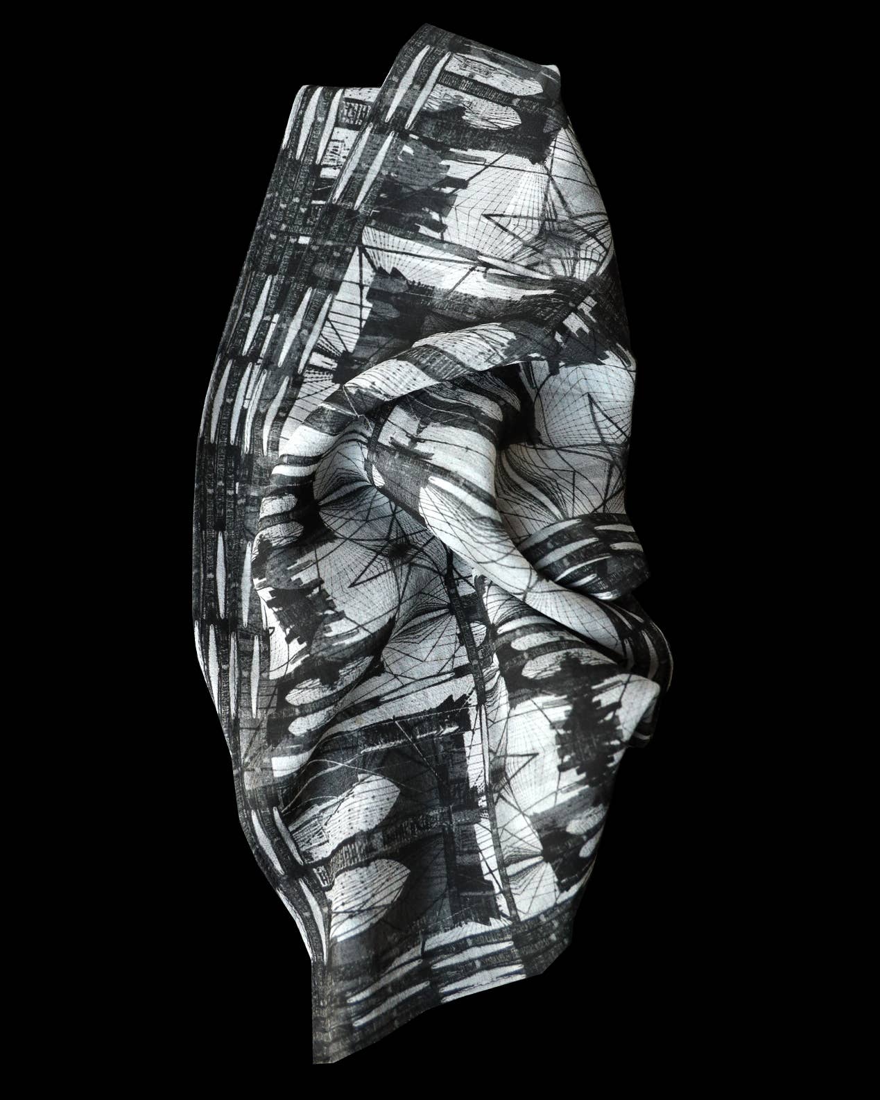 Babs Brooklyn Bridge Print Silk Georgette Scarf