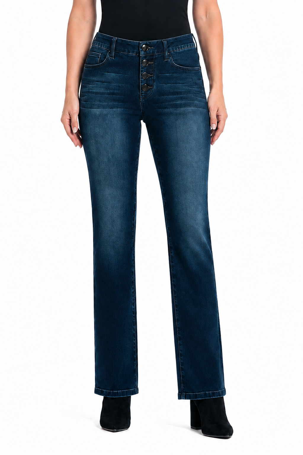 27" Petite Better Butter Slim Straight Jean w/ Exposed Snaps: 12P/31P