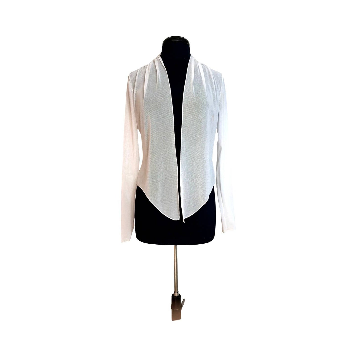 MAXIMA Sheer long Sleeve jacket Bolero  WHITE: L