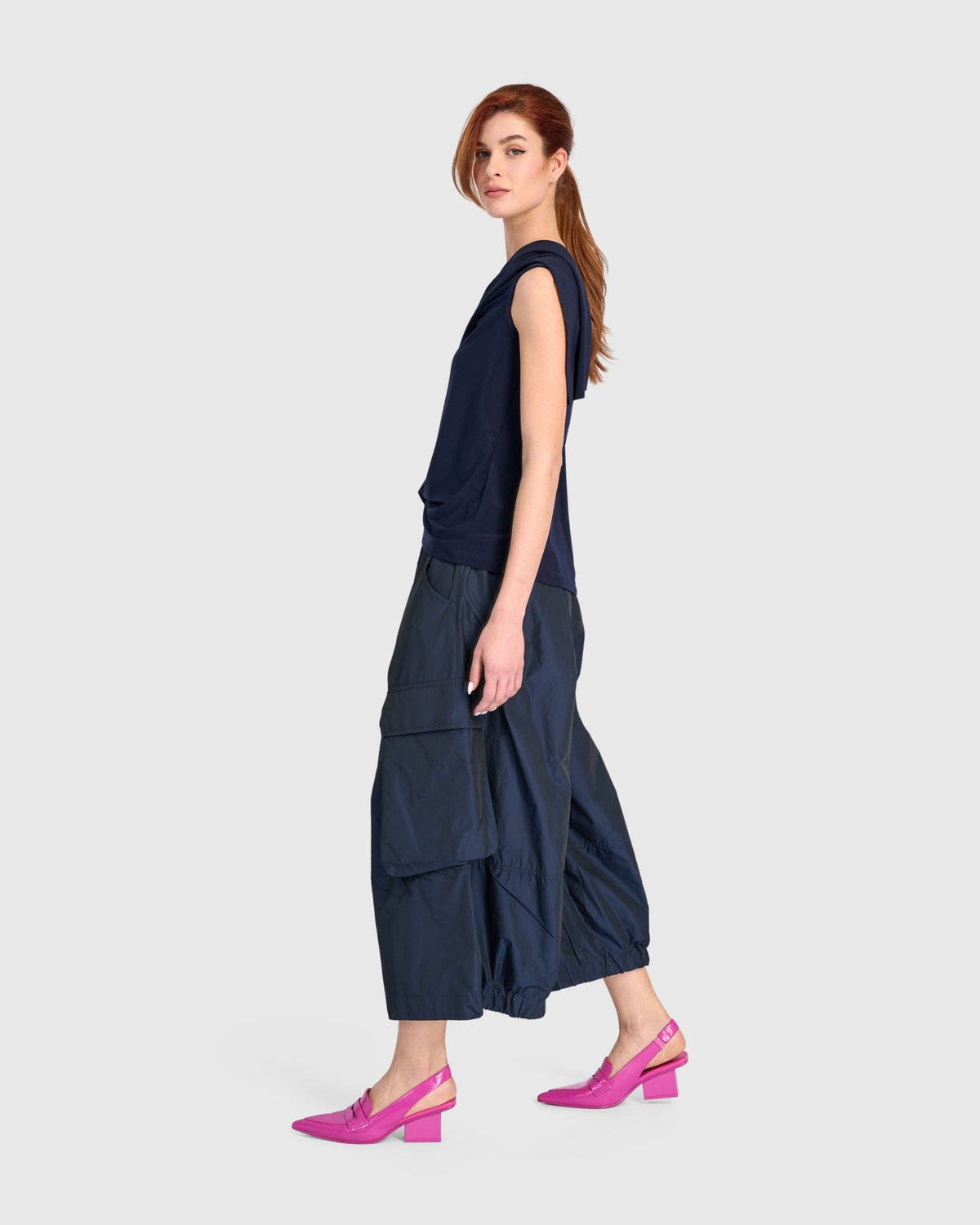 Swish Wide Cargo Pants, Ink: NAVY / 3 (US 10-12)