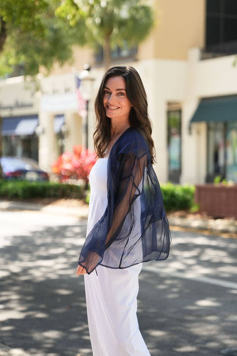 Organza Drawstring Jacket - Midnight: Midnight