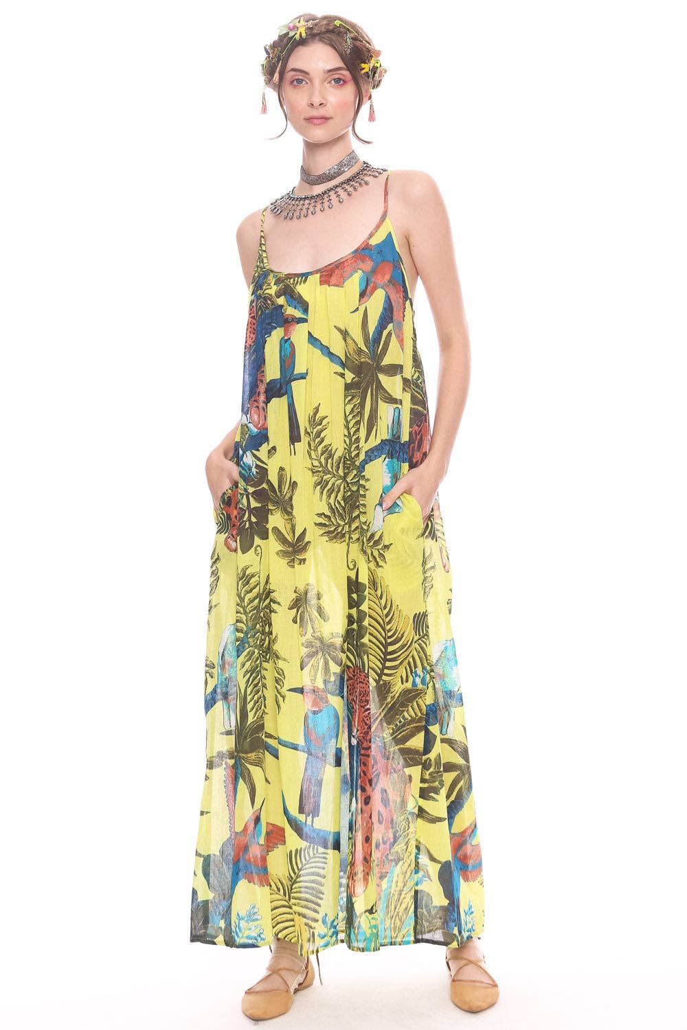 Wild Nights Dress: Lime Tropical / S