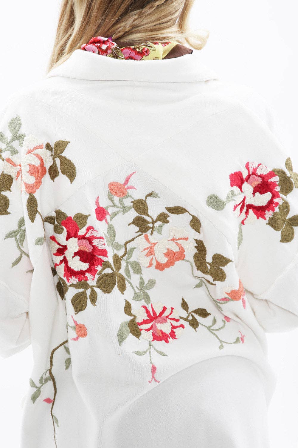Knitted Romance Jacket | Embroidered French Jacket | Artisan: White / M