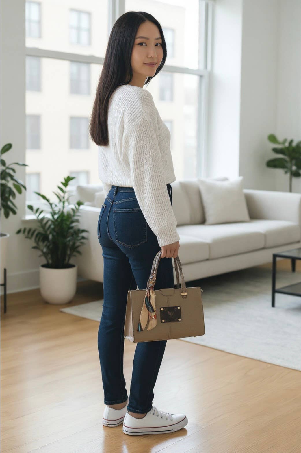The Fast Hand Minimal Satchel in Taupe