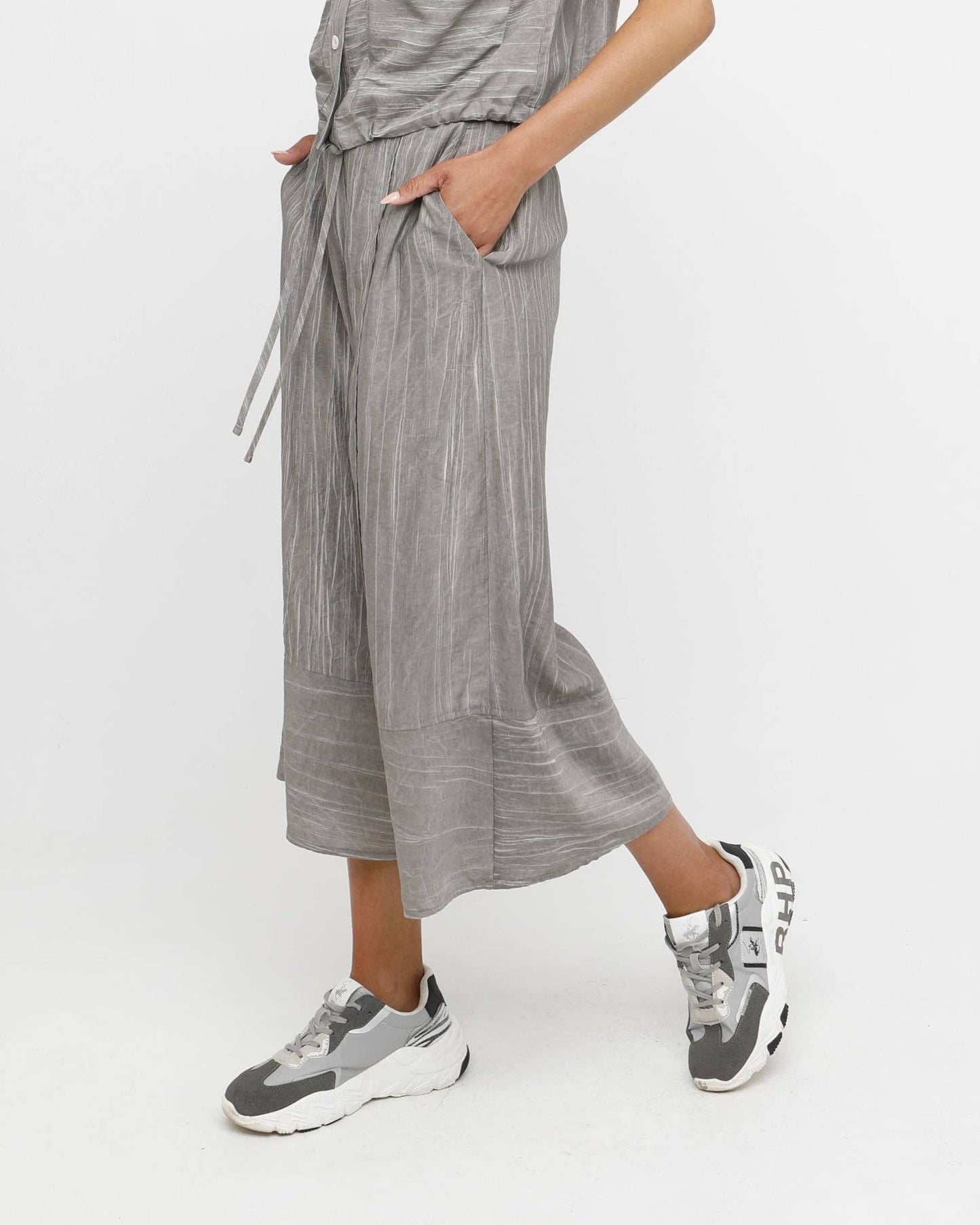 Ozai N Ku Mene Wide Crop Pant, Taupe: Taupe / L (US 10-12)