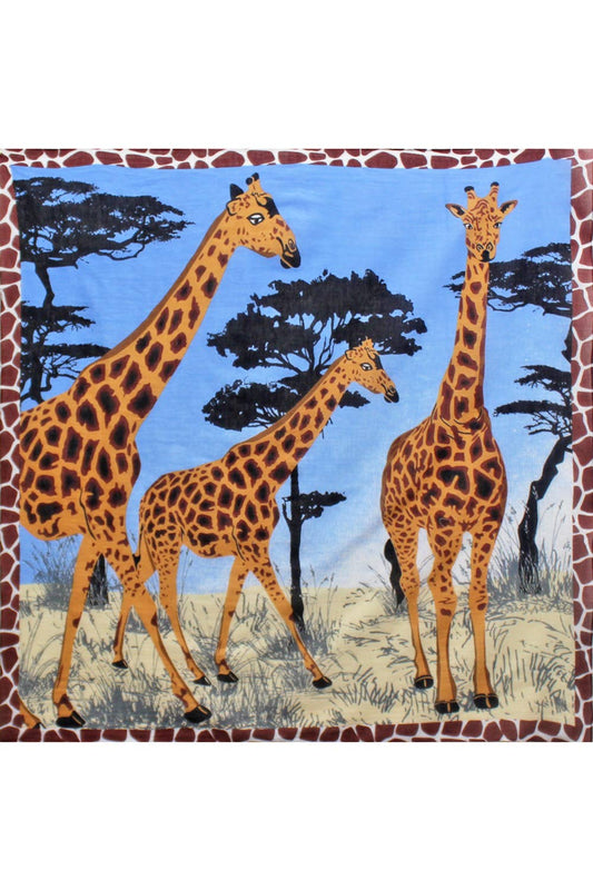 Safari Babe Bandana: Blue Giraffe / One size