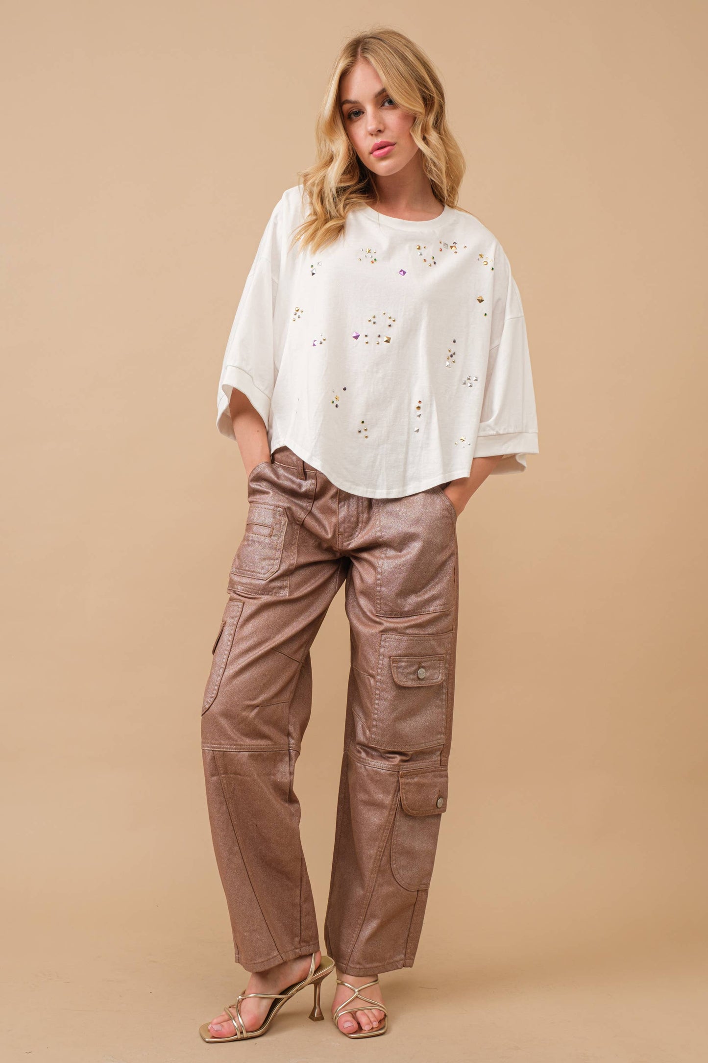 34506T - Cotton Jersey Dolmen T Shirt Top: OFF WHITE / L