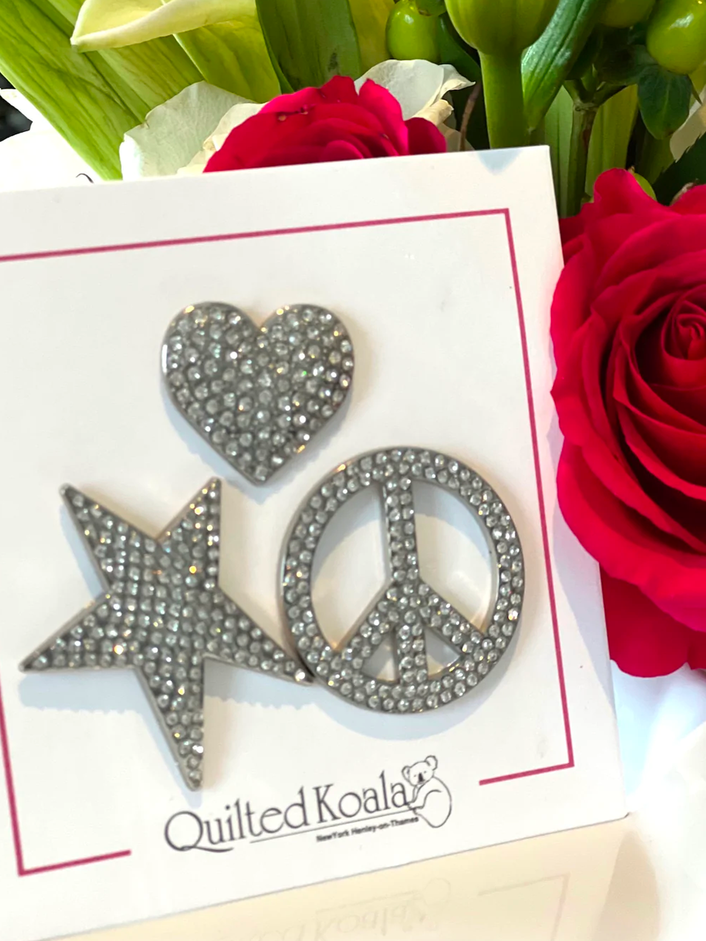 Jewelry Pins - Silver Set (Heart, Star, Peace sign)