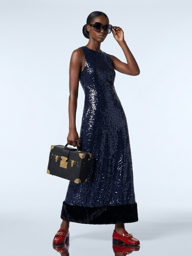 EMPIRE Women's Sequin Gown Prêt-à-Porter BYMANYC ® New York: Navy Blue / M