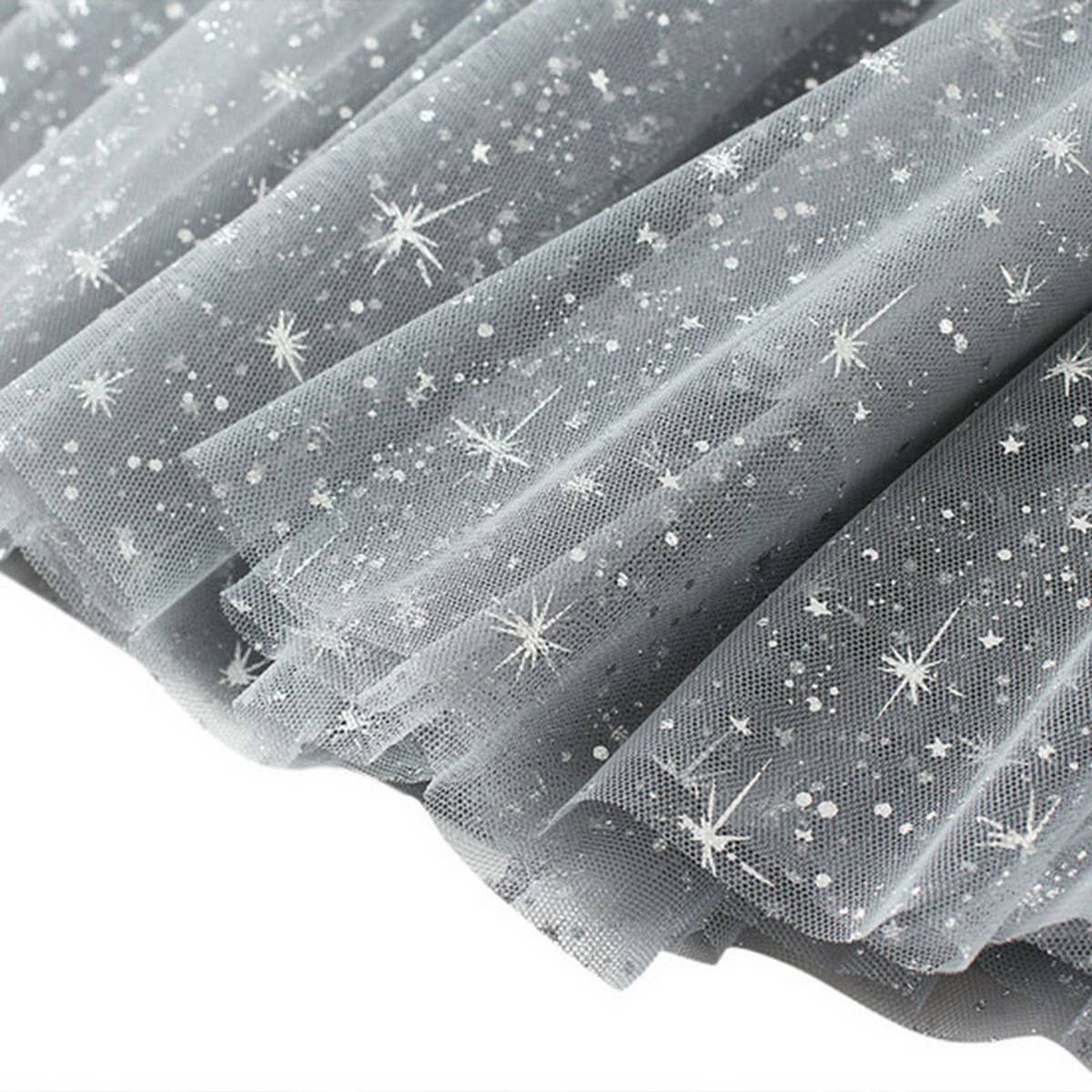 Starry Sequin Tulle A-Line Fairy Midi Skirt_CWBMS0389: Pink / (OS) 1