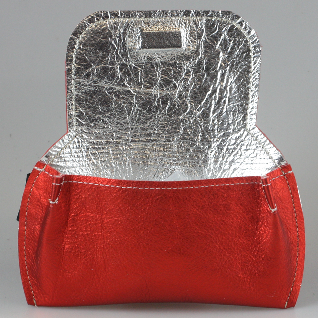 The Marla Sunglass Case: Metallic Leather!: Silver w/ Gold Inside