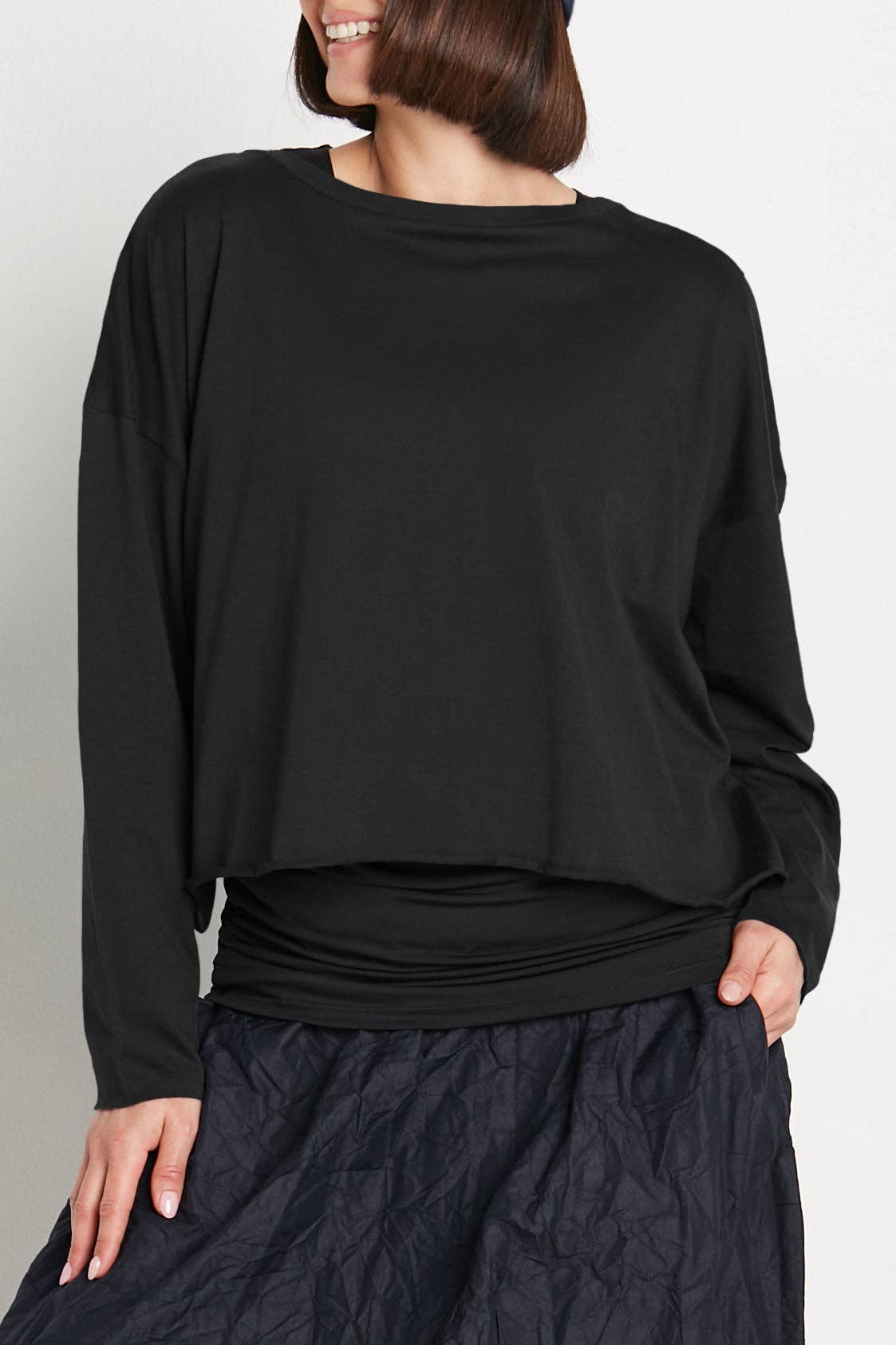 Pima Cotton Mini Luxury Boxy T-Shirt - Black: Black
