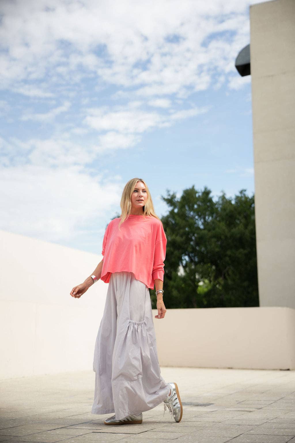 Pima Cotton Luxury Boxy T-Shirt - Coral