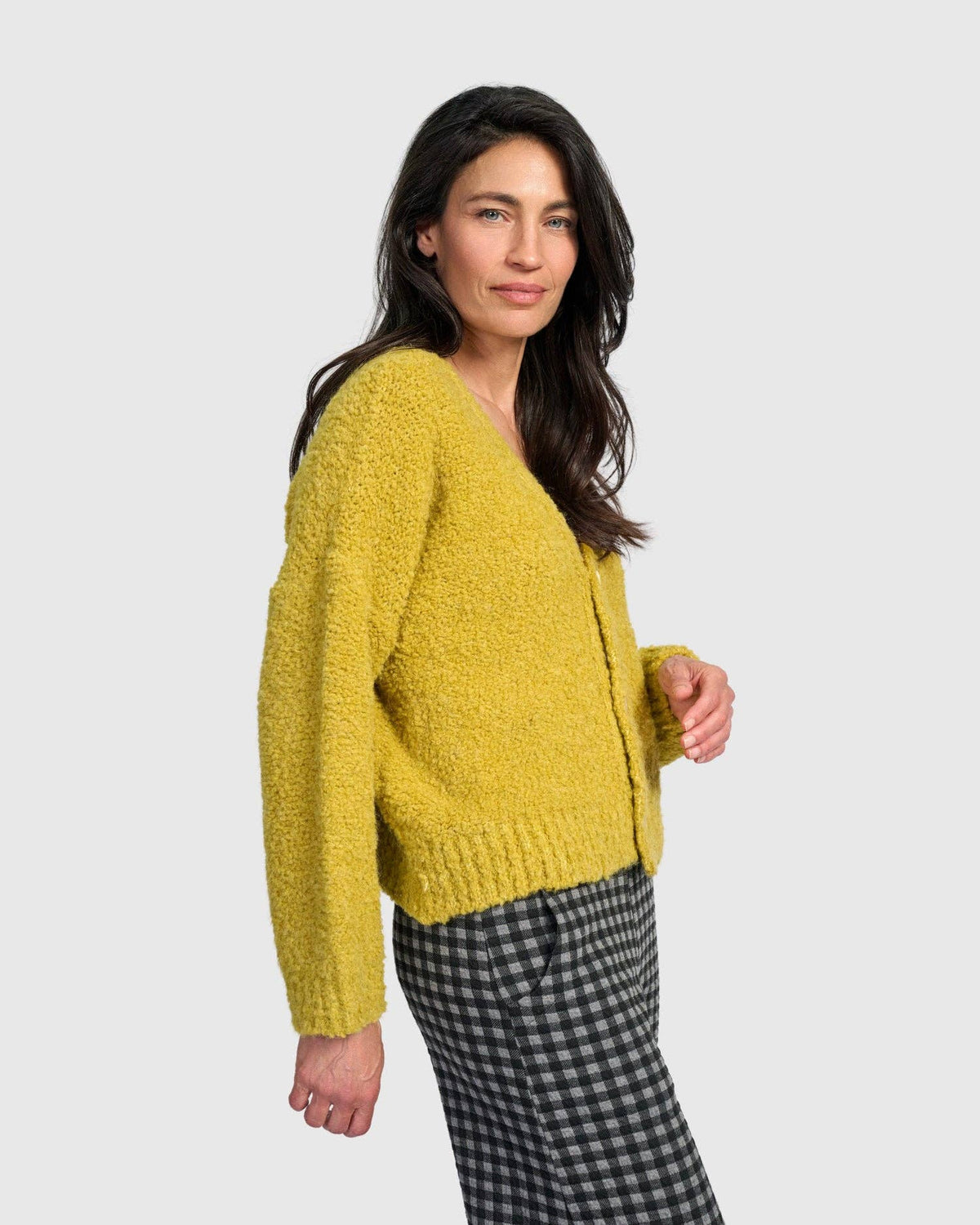 Teddy Boucle Cardigan, Sunflower: Honey / S (US 8-12)