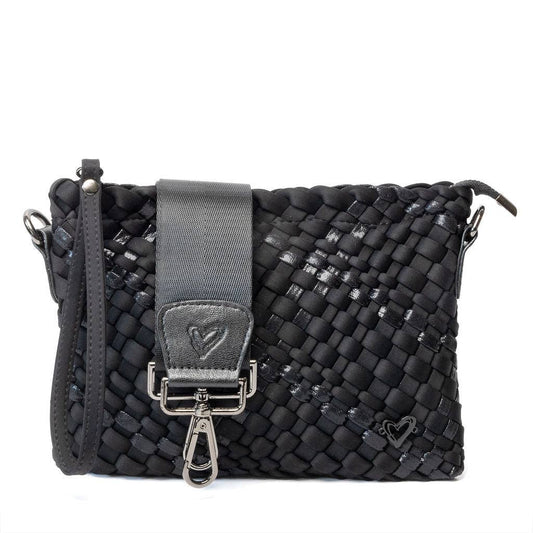 Charlotte Woven Crossbody - Nero (Black & Metallic Black)