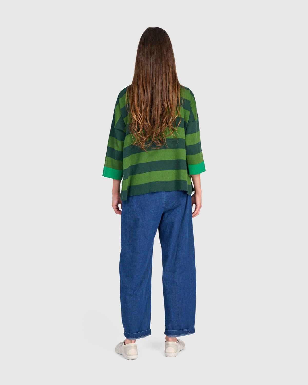 Skipper Stripe Sweater, Green: Green / ONE SIZE