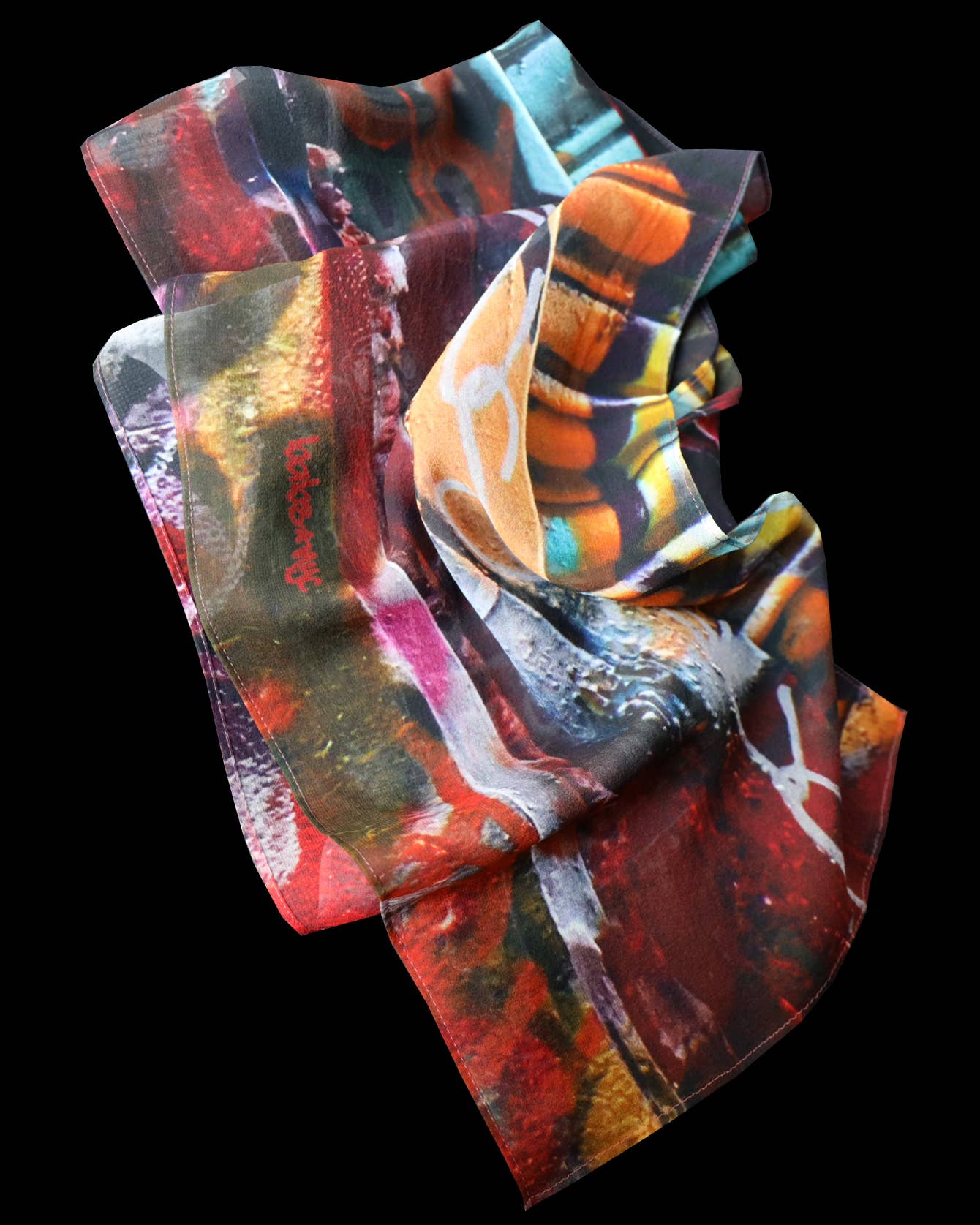 Babs Graffiti Print Silk Scarf
