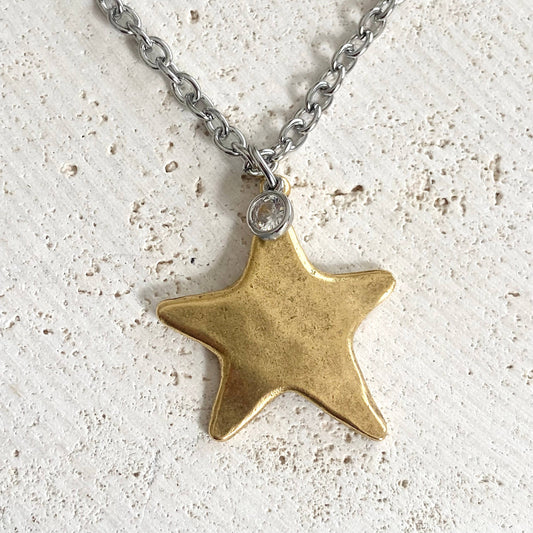 Star necklace celestial jewelry non tarnishing : Mixed metals
