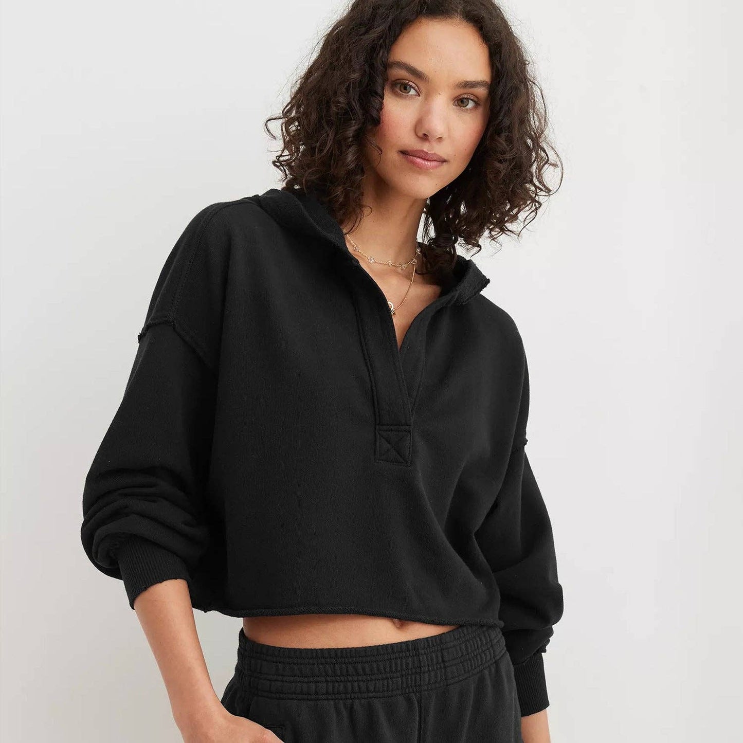 Trendy Hooded Sweatshirt for Women Comfortable Casual Wear: E24W0452-050 / L