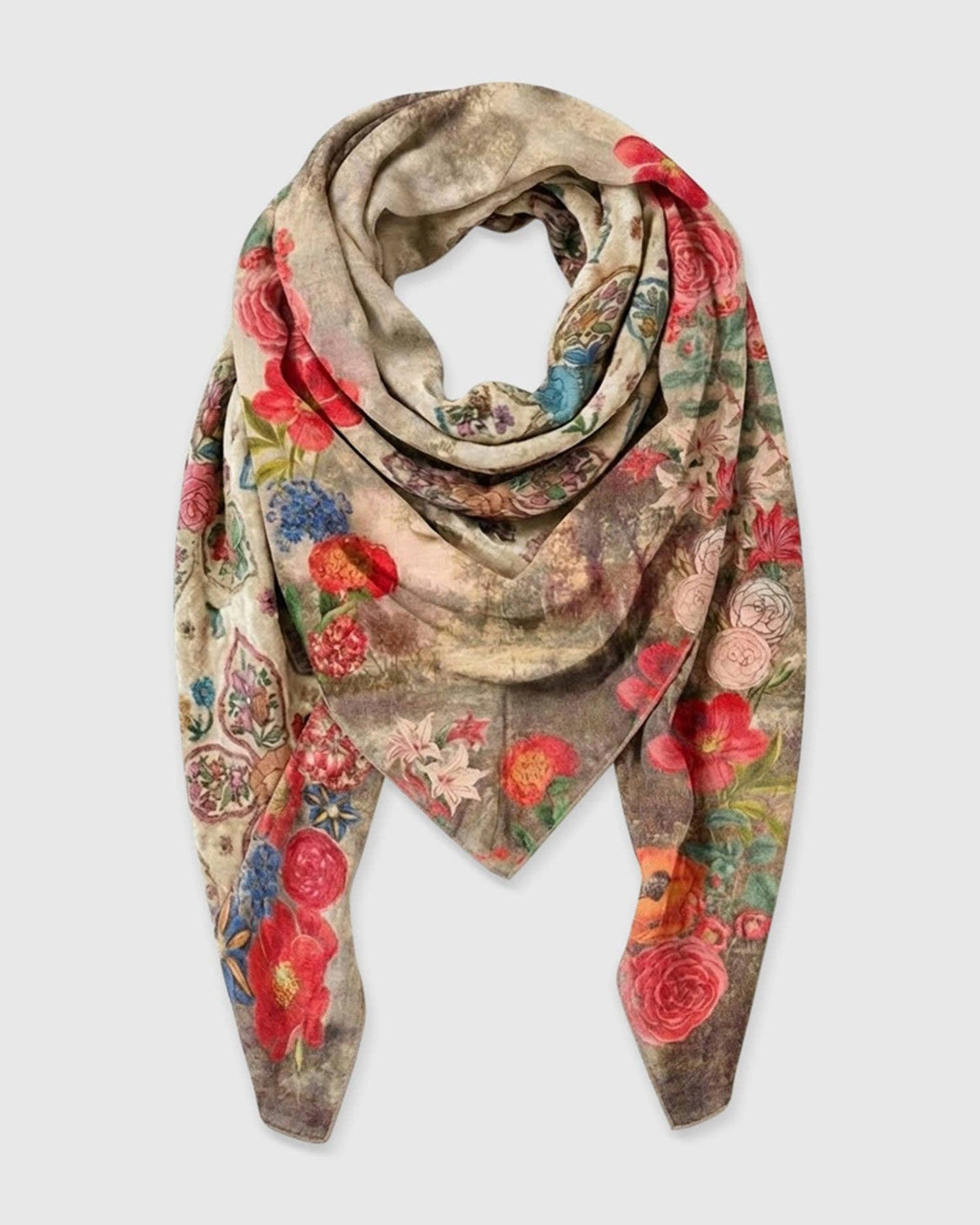 Deckle Scarf, Beige Bloom: Bloom / ONE SIZE