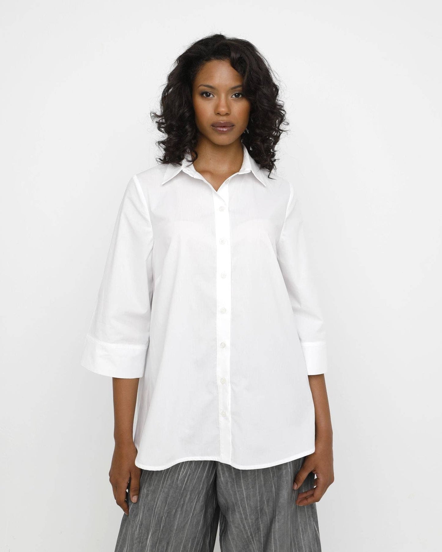 Ozai N Ku Aire Pleat Back Shirt, White: White / S (US 6-8)