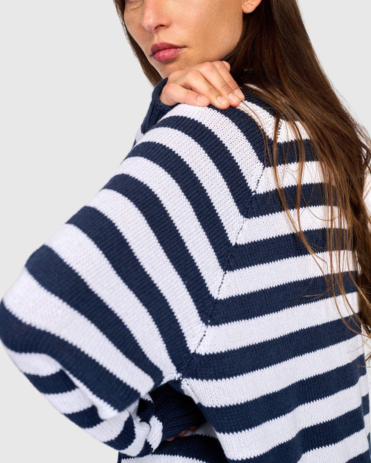 Sunny Stripe Cardigan, Navy/White: NAVY / ONE SIZE