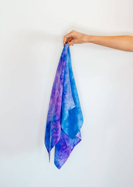 Hand Painted Silk Scarf in Purple Haze Ethically Made