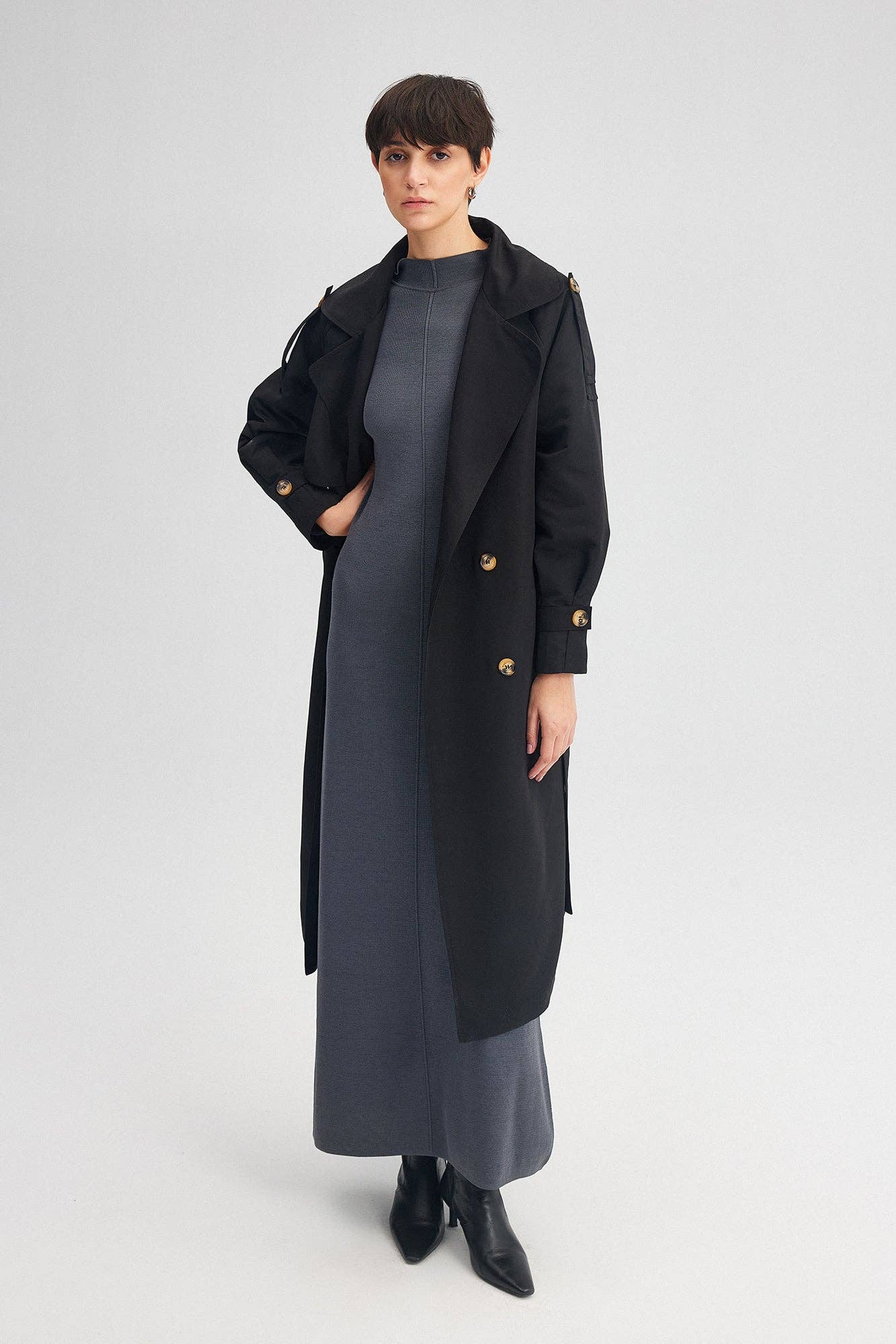 Seamed Sleeve Trench Coat  23F1R0030 - Touché Prive