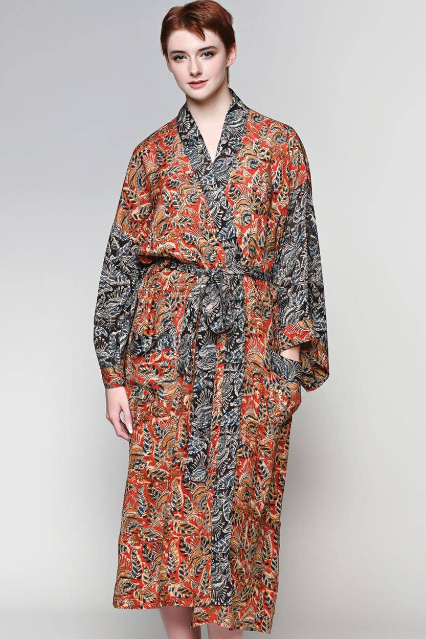 Kumani Robe Kalamkari Kimono Robes - Sevya Handmade – Alice Becker Inc